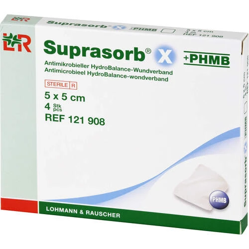 Suprasorb X+PHMB HydroBalance Kpr. 5x5cm, 4 Stück