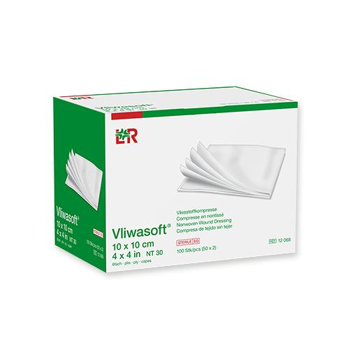 Vliwasoft Vliesstoffkompresse 10x10cm, 4-fach, 100 Stück