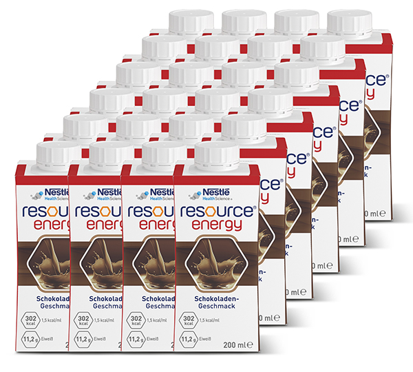 Nestlé Resource Energy Schokolade 6x4x200 ml, hochkalorisch, 1,5kcal/ml, ab 3 Jahre