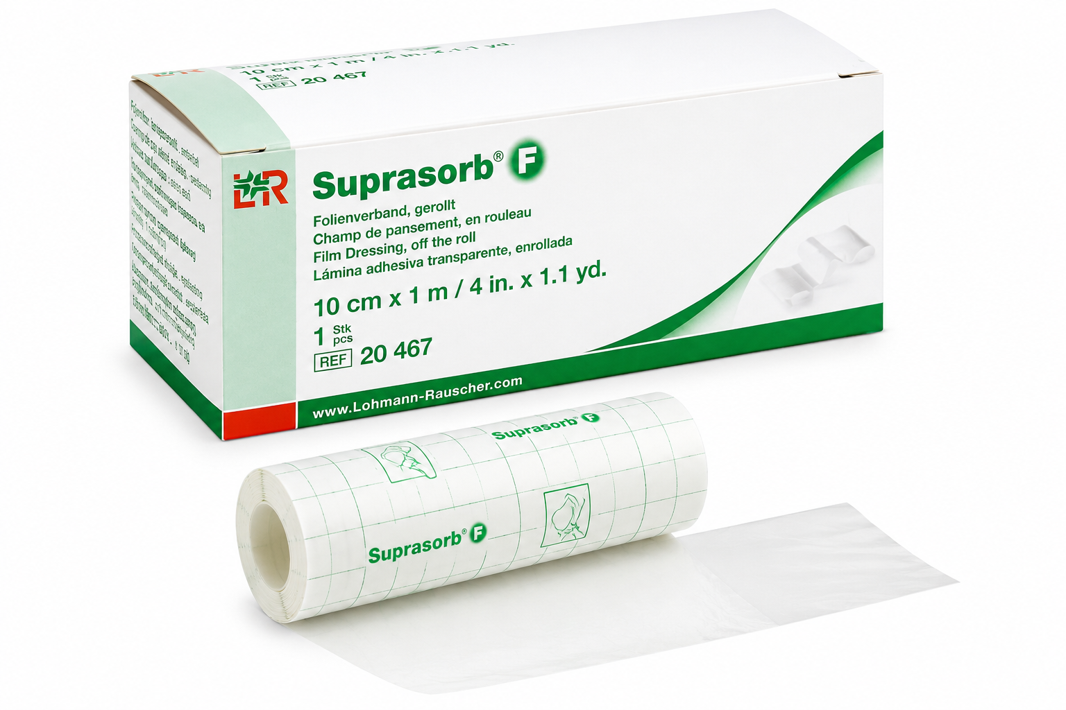 Suprasorb F Folienverband unsteril, gerollt, 10 cm x 1 m