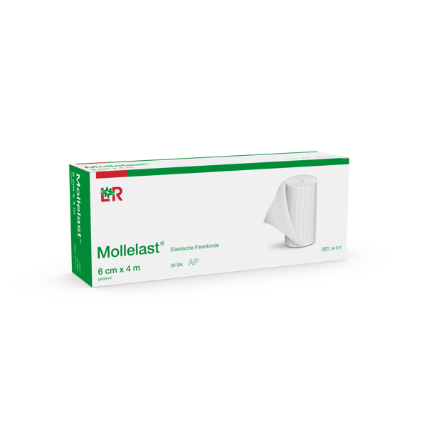 Mollelast elastische Fixierbinde 6cmx4m, 20 St.lose im Kt.