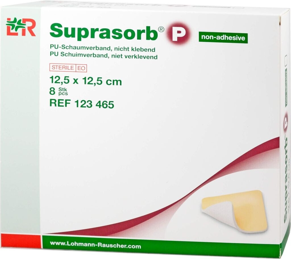 Suprasorb P PU-Schaumverband nicht klebend 12,5x12,5 cm, 8 Stück