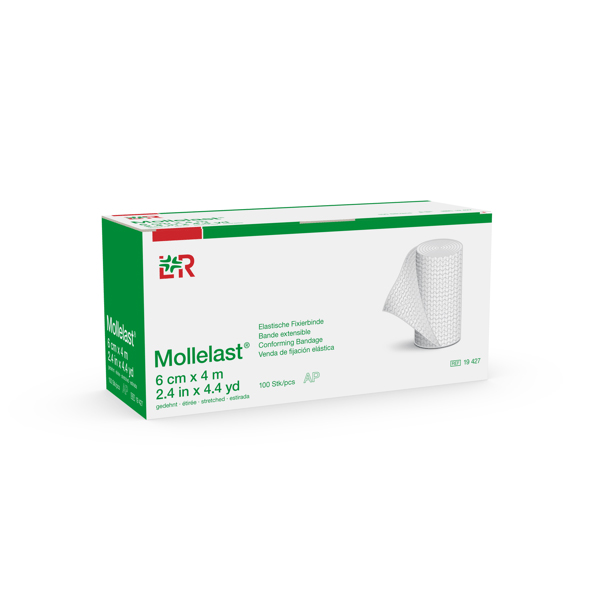 Mollelast elastische Fixierbinde 6cmx4m, lose im Kt., 100 Stk.