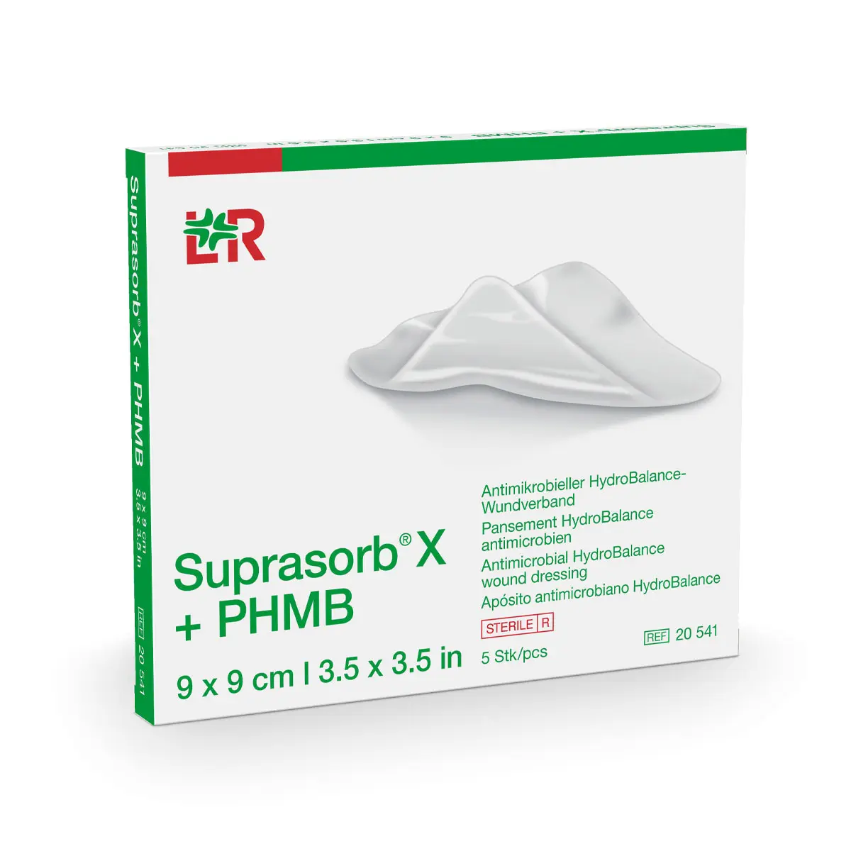 Suprasorb X+PHMB HydroBalance Kpr. 9x9cm, 4 Stück