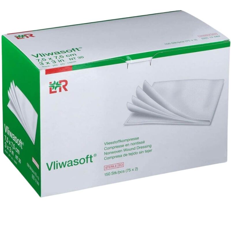 Vliwasoft Vliesstoffkompresse steril, 10x10cm, 4-fach, 50x5 Stück