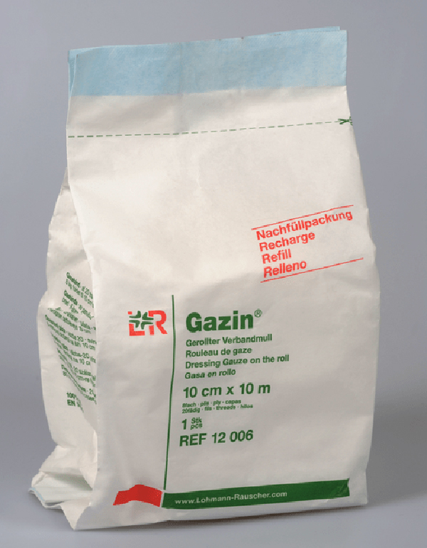 Gazin Verbandmull gerollt, 10cmx10m, 8fach, Nachfüllpck