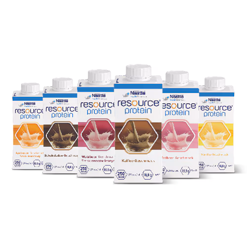 Nestlé Resource Protein Vanille 6x4x200 ml, hochkalorisch, 1,25kcal/ml, ab 3 Jahre