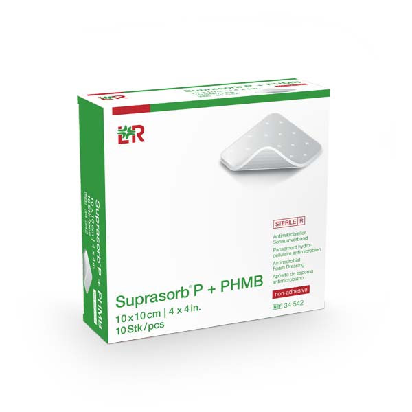 Suprasorb P+PHMB non-adhesive anti- mikrobieller Schaumverband 10x10cm
