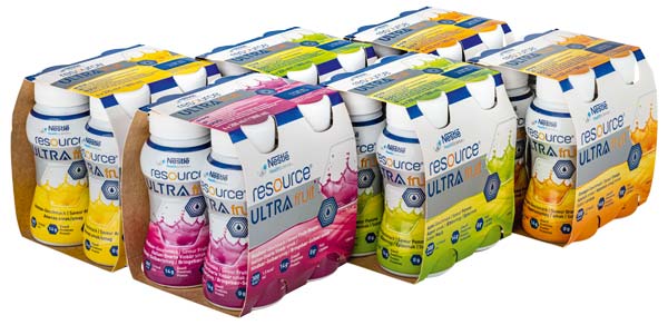 Nestlé Resource Ultra Fruit Mischkarton 6x4x200 ml, hochkalorisch, 1,5kcal/ml, ab 10 Jahre