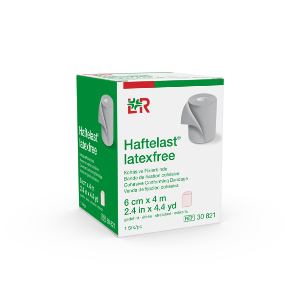 Haftelast Kohäsive Fixierbinde LF 6cmx4m, einzeln verpackt, creme