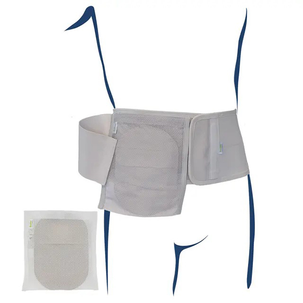 Stomacare-Beuteltasche Innenmaß 9cmb x 16cmh grau