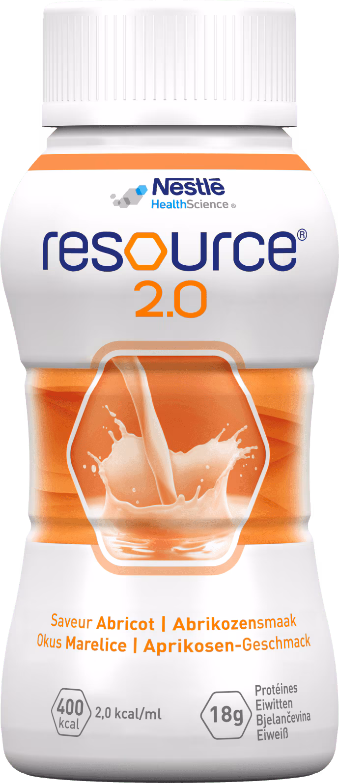 Nestlé Resource 2.0 Aprikose 6x4x200 ml, hochkalorisch, 2,0kcal/ml, ab 3 Jahre