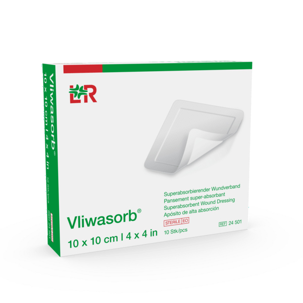 Vliwasorb superabsorbierender Verband steril, 10x10cm, 10 Stk
