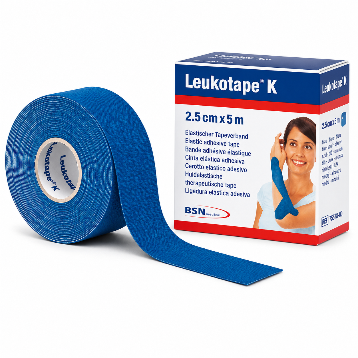 Leukotape K, elastische Klebebinde, blau 5m:2,5cm