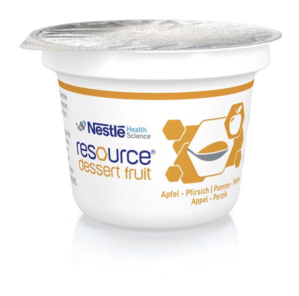Nestlé Resource Dessert 2.0 Pfirsich 6x4x125 Gramm, hochkal., 200kcal/100g,ab 3 Jahre