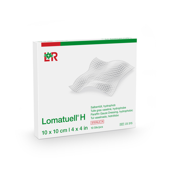 Lomatuell H Salbentüll, hydrophob steril, 10x10cm, 10 Stk