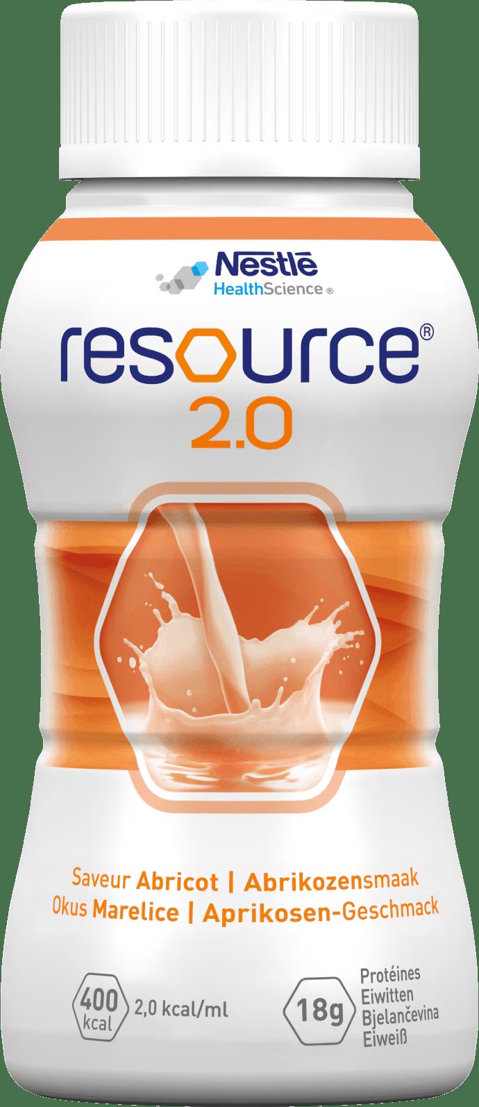 Nestlé Resource 2.0 Aprikose 6x4x200 ml, hochkalorisch, 2,0kcal/ml, ab 3 Jahre