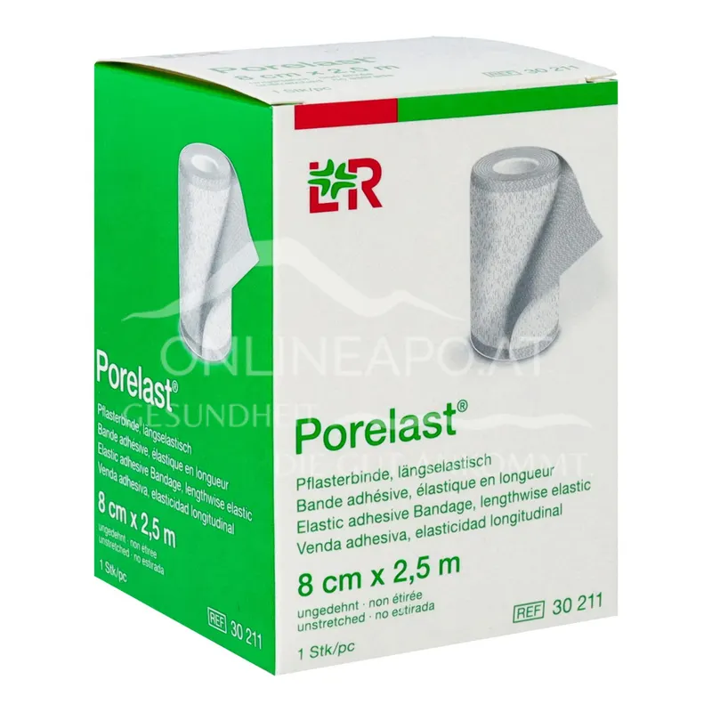Porelast Pflasterbinde 8cmx2,5m, einzeln verpackt