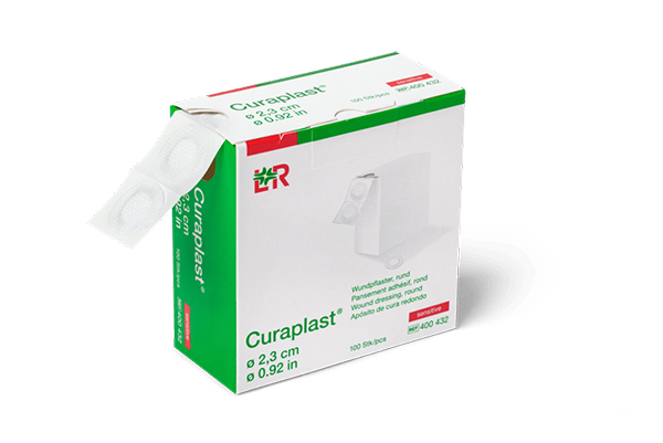 Curaplast sensitive Pflasterstrips 2,3cm, 100 Stück, rund, auf Rolle