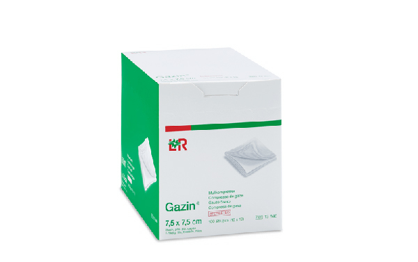 Gazin Mullkompresse steril, 7,5x7,5cm, 8f, 17fdg, 10x10 Stk