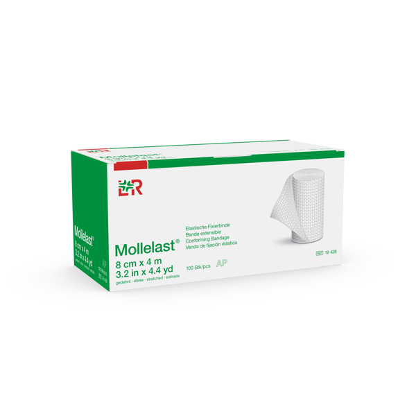 Mollelast elastische Fixierbinde 8cmx4m, lose im Kt., 100 Stk.