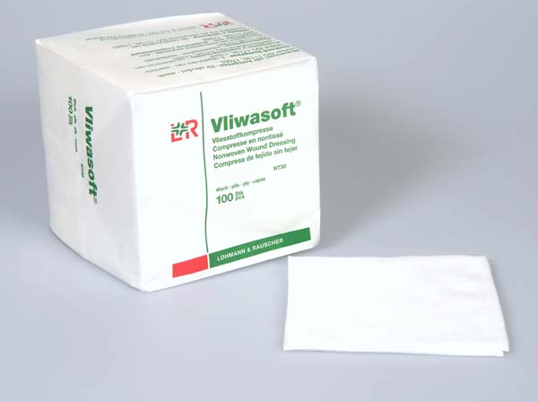 Vliwasoft Vliesstoffkompresse 7,5x7,5cm, 4-fach, 100 Stk