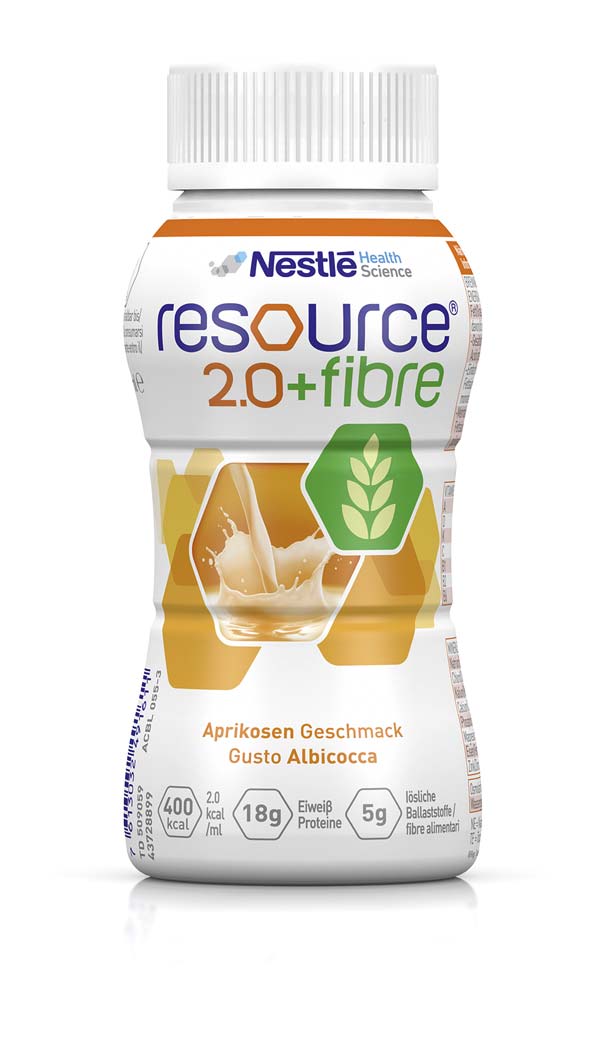 Nestlé Resource 2.0+ fibre Aprikose 6x4x200 ml, hochkalorisch, 2,0kcal/ml, ab 3 Jahre