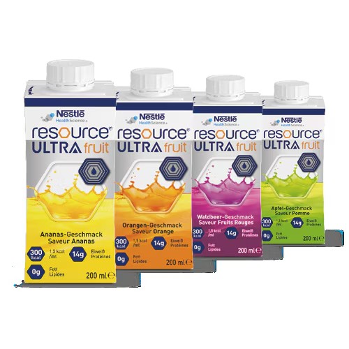 Nestlé Resource Ultra Fruit Ananas 6x4x200 ml, hochkalorisch, 1,5kcal/ml, ab 10 Jahre