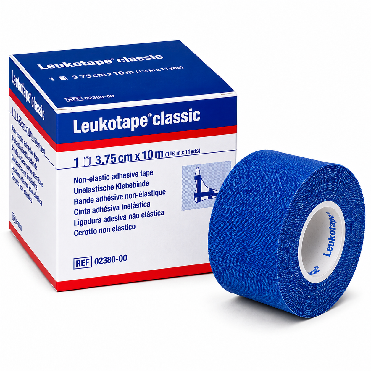 Leukotape classic, unelastische Klebebinde, blau 10m:3,75cm
