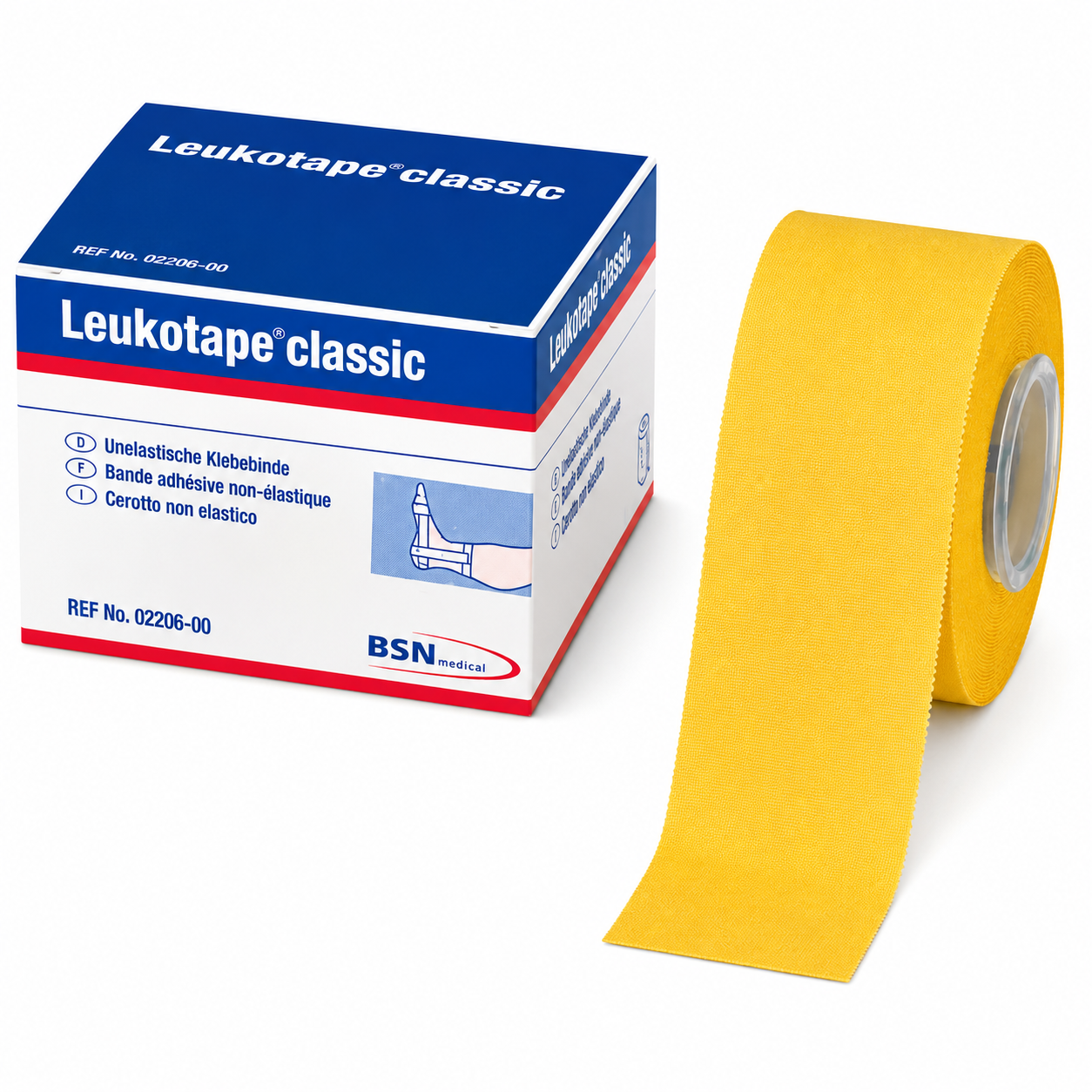 Leukotape classic, unelastische Klebebinde, gelb 10m:3,75cm