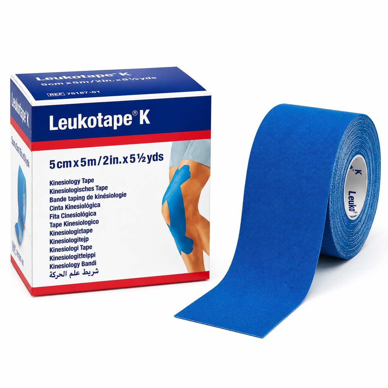 Leukotape K, elastische Klebebinde, blau 5m:5cm