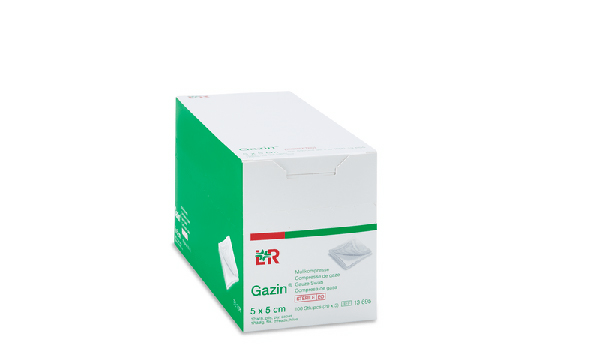 Gazin Mullkompresse steril, 5x5cm, 12f, 17fdg, 20x5 Stk