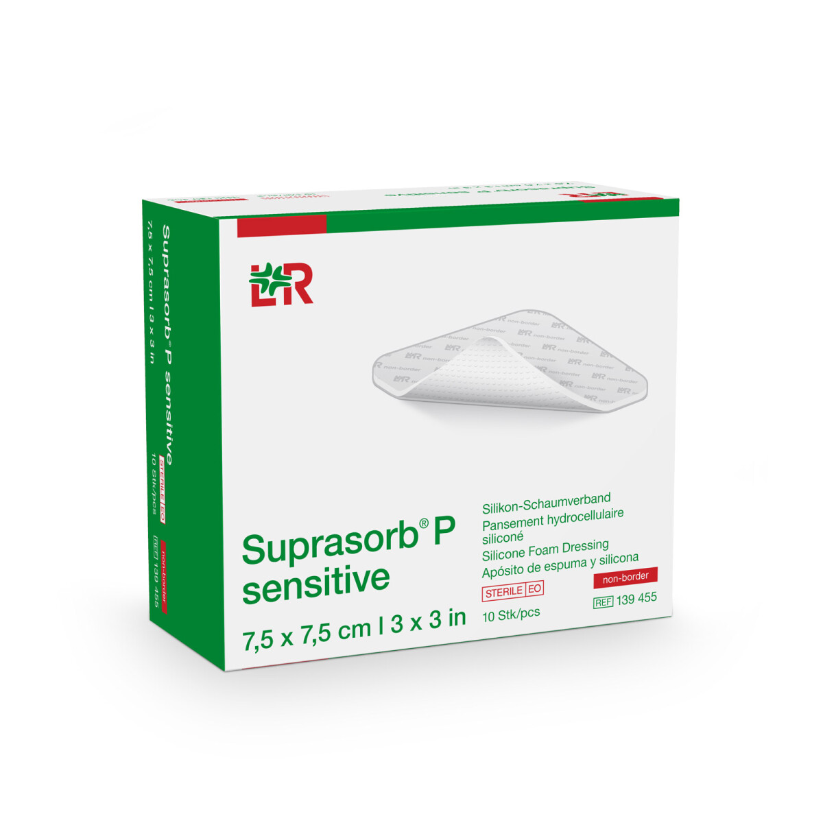 Suprasorb P sensitive PU-Schaumverband, steril, border, 5x5cm, 10 Stk