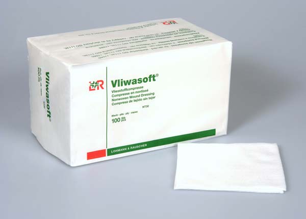 Vliwasoft Vliesstoffkompresse 10x10cm, 6-fach, 100 Stk