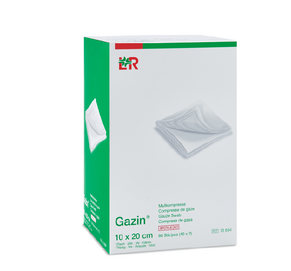 Gazin Mullkompresse steril, 10x20cm, 12f, 17fdg, 40x2 Stk