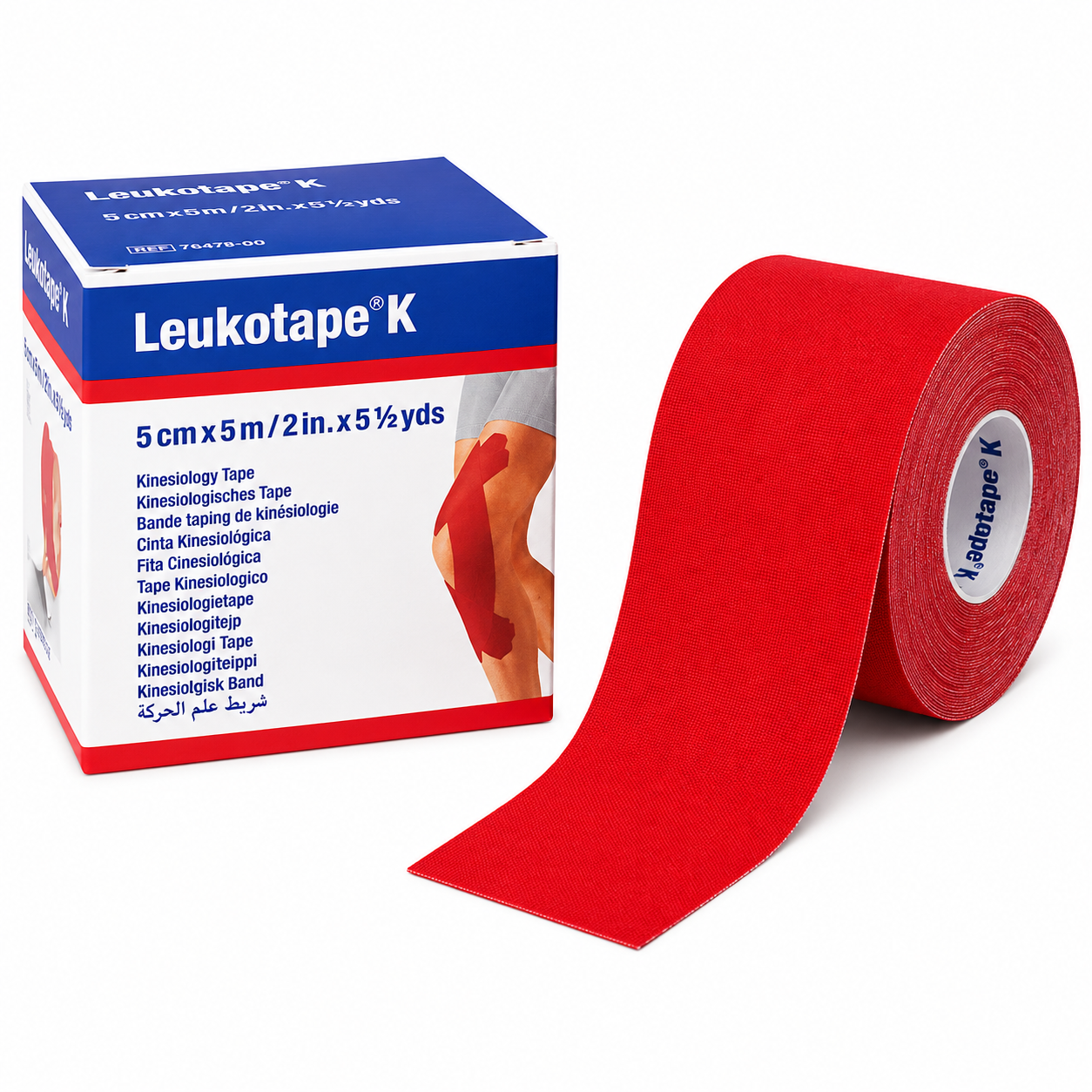 Leukotape K, elastische Klebebinde, rot 5m:5cm