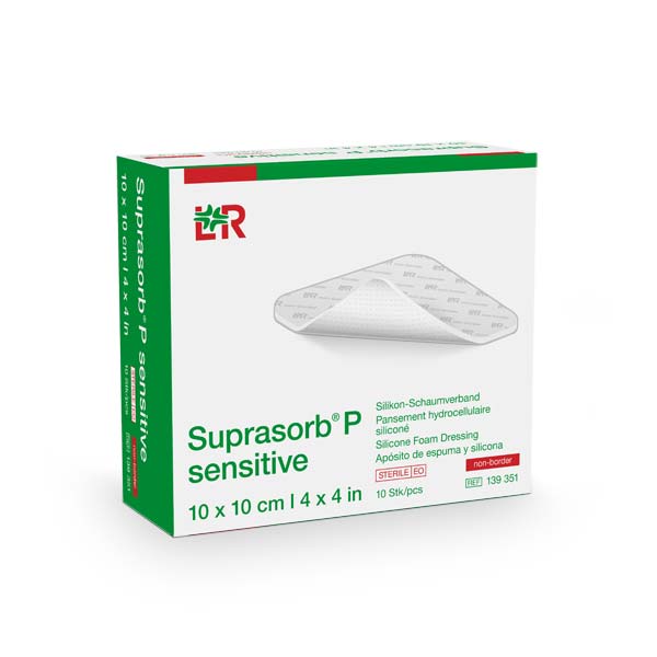 Suprasorb P sensitive PU-Schaumverband, steril, non-border, 10x10cm, 10Stk