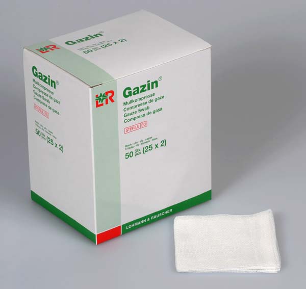 Gazin Mullkompresse steril, 10x10cm, 8f, 17fdg, 25x2 Stk