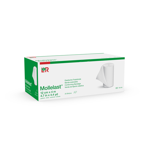 Mollelast elastische Fixierbinde 12cmx4m, 20 St.lose im Kt.