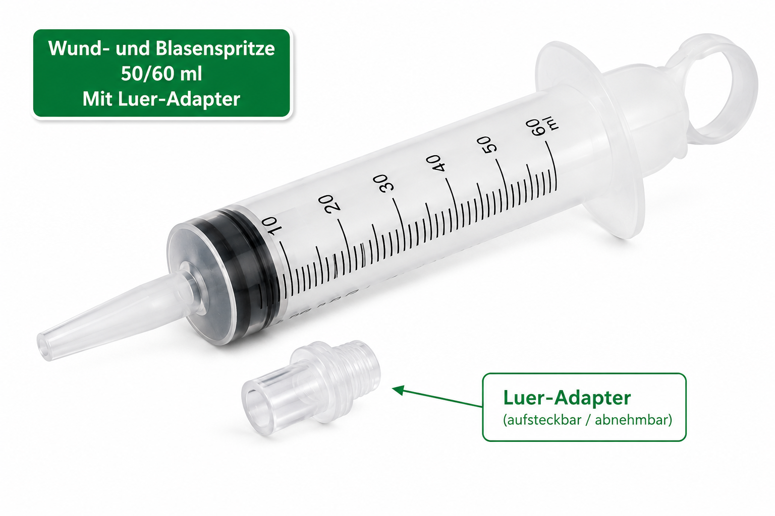 Wund- und Blasenspritze 50/60 ml Mit Luer-Adapter