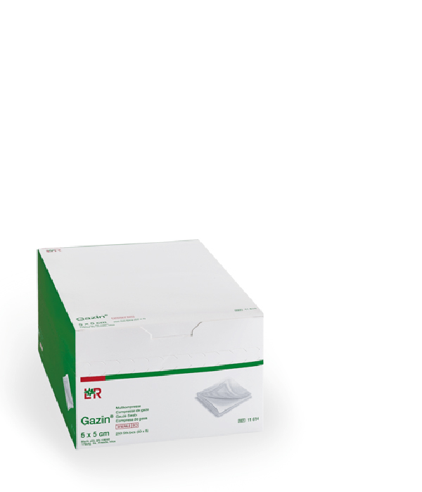Gazin Mullkompresse steril, 5x5cm, 8f, 17fdg, 50x5 Stk