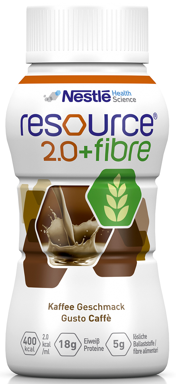 Nestlé Resource 2.0+ fibre Kaffee 6x4x200 ml, hochkalorisch, 2,0kcal/ml, ab 3 Jahre